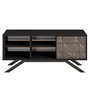 Hanah Home Soporte de TV Negro y Mármol con Diseño Industrial
